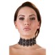 Obojek krajkový Cottelli Collection RHINESTONE CHOKER black